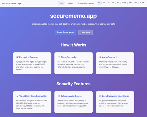image of securememo.app