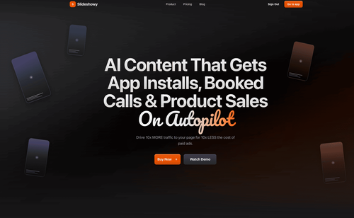 Hero image showcasing Slideshowy design