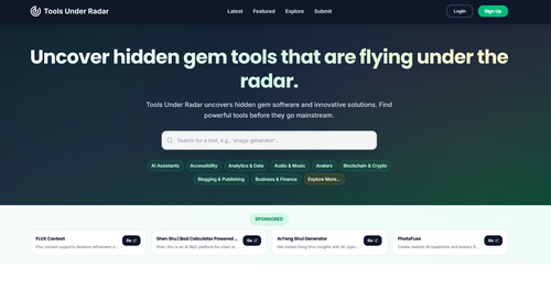 Hero image showcasing Tools Under Radar design