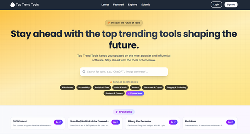 Hero image showcasing Top Trend Tools design