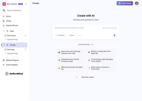 image of ReflectMind - AI-Powered Presentation & Visual Content Platform