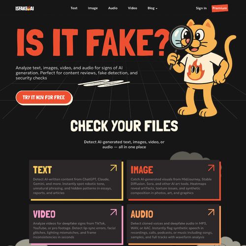 image of isFake.ai – AI Video Detector