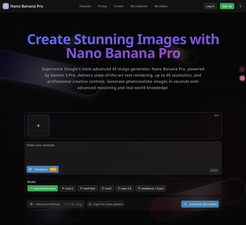 image of nano banana pro studio
