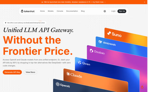 Tokenhot LLM API Gateway logo