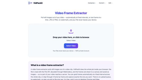 image of Video Compressor β VidPackit